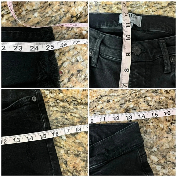 Agolde Feel Good Black High Rise Jeans Pants Distressed Size 28 Grunge Goth - Picture 4 of 10